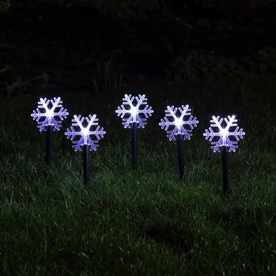 5er-Set Acryl-Schneeflocken LED-Weihnachtsbeleuchtung