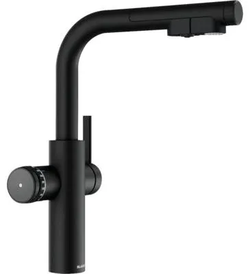 Produktbild von Blanco Küchenarmatur mit Filterfunktion und Kochend heißes Wasser Wasserhahn mit Sprudel CHOICE ICONA-L schwarz matt 527