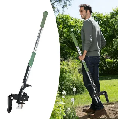 Unkrautstecher mit langem Stiel, 4-Klauen-Edelstahlkopf, 101 cm