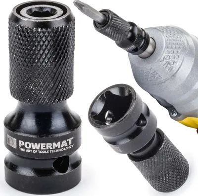 Obrázek produktu pro POWERMAT Adaptér z 1/2" čtyřhran na 1/4" HEX pro rázové utahováky PM-ASHU-05025T