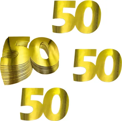 Produktbild von Oblique Unique XXL Konfetti Zahl 50 Deko für goldene Hochzeit Streudeko 50. Geburtstag Jubiläum Dekoration - gold