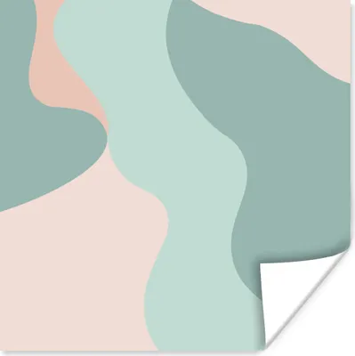 Produktbild von MuchoWow® Poster Sommer - Formen - Pastell 50x50 cm - Wohnzimmerdekoration