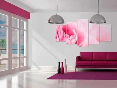 Produktbild von Akustikbild Blumen 200x100 cm Bilder Akustikschaum Hochleistungsschallabsorber Schallschutz Leinwand 5 tlg Wandbild Raumakustik Schalldämmung 030210-44
