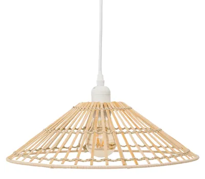 Zdjęcie produktu dla Lampa wisząca stożek MAHE, Ø 36 cm, naturalny bambus