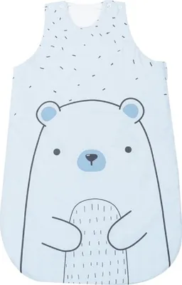 Produktbild von Kikkaboo Babyschlafsack Bär 0-6 Monate Länge 70 cm, 3.3 TOG, Reißverschluss blau