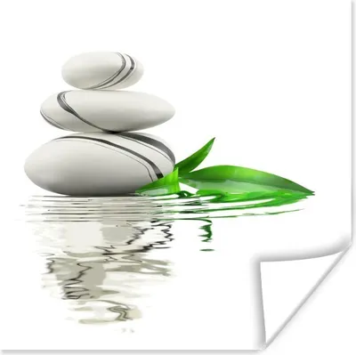 Produktbild von MuchoWow® Poster Zen-Steine im Wasser 50x50 cm - Wohnzimmerdekoration