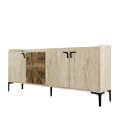 Produktbild von Skye Decor, Venedik - Walnut, Travertine, Konsole, 100 % MELAMINBESCHICHTETE SPANPLATTEN, Nussbaum, 180 x 35 x 78 cm
