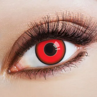 Produktbild von aricona farbige Kontaktlinsen Halloween Kostüm Rote Zombie Vampir Fasching Rot