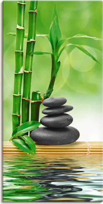Produktbild von ARTland Leinwandbild Spa Konzept Zen Basaltsteine Größe: 30x60 cm