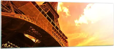 Produktbild von Bilder auf glas - Eiffelturm Paris Stadt Bau - 140x50cm - Glasbilder - Wandbilder - Kunstdruck - zum Aufhängen bereit - Wanddekoration aus Glas - Glas Bilder - Wandbild auf Glas - GAB140x50-0501