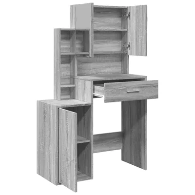 Produktbild von Möbel Schminktisch mit Schrank Grau Sonoma-Eiche 80x35x132 cm - Schminktische &17406