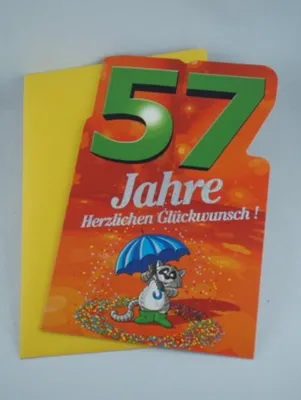 Produktbild von Hallmark - 91596 - Klappkarte, Geburtstag, 57 Jahre, mit Umschlag