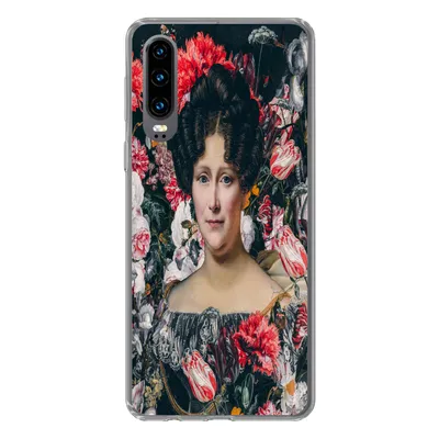 Produktbild von MuchoWow® Handyhülle Schutzhülle Hülle für Huawei P30 Malerei - Blumen - Dubois Drahonet Silikon Softcase Handy Hülle - Kartenbesitzer
