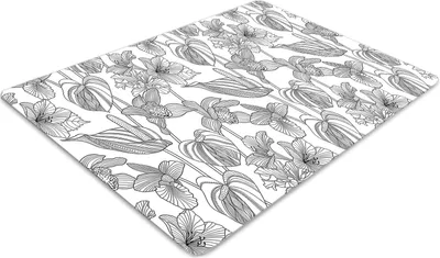 Produktbild von Stuhlunterlage Bürostuhlunterlage 120 cm x 90 cm Bodenmatte Bürostuhlunterlage - Blumenkonturen