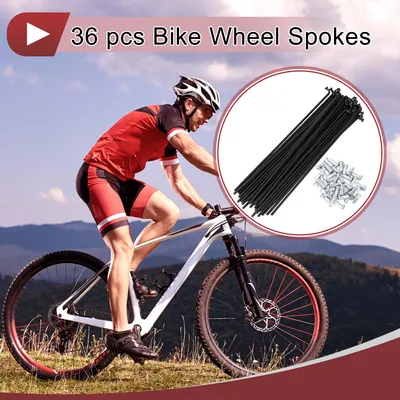 Image de 36 Set 12G Rayons De Vélo 157mm Rayons De Roue De Vélo 45 Acier Noir
