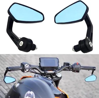 Produktbild von Motorrad-Spiegel - 2 Stück - Universell - Achterkamera - Motorrad & Scooter Zubehör - Schwarz