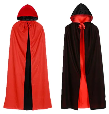 Immagine prodotto di Solidchoice - Mantello da vampiro per Halloween con cappuccio regolabile e design a doppio lato