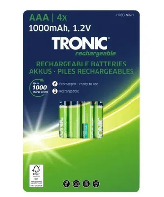 Produktbild von TRONIC Akku Ready 2 Use  4 Stück, -Ni-MH, AAA/Micro/HR03/HRMRI03 11/45 - 1000  mAh