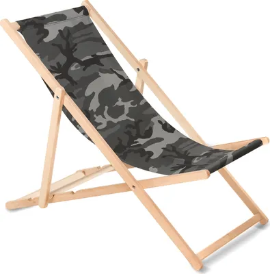 Produktbild von Liegestuhl aus Buchholz ohne Armlehne Sonnenliege Gartenliege 110kg Tarnfarbe grau