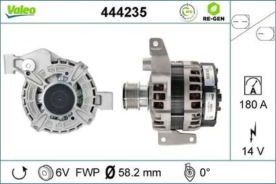 Produktbild von VALEO 444235 Lichtmaschine Generator LiMa 180A 14V für LAND ROVER Range Rover Evoque (L538) Discovery Sport (L550) Freelander 2 SUV (L359)