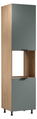 Obrázok produktu pre Kuchynská skriňa na vstavanú rúru SALERNO - šírka 60 cm, dub / zelená, pravé prevedenie