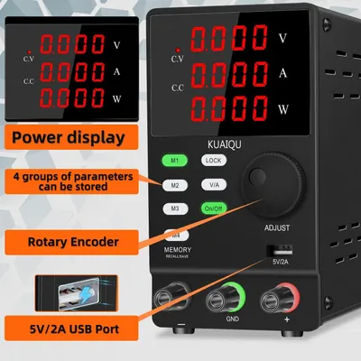 Produktbild von Regelbares DC-Netzgerät - Labornetzteil - 30V 5A Ausgang - 220V Eingang - Programmierbar - Für Handyreparatur