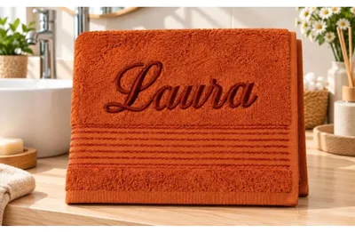 Produktbild von Frotteehandtuch mit Namensstickerei - 50x100 cm - Terracotta