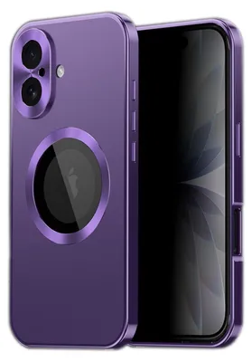 Obrázok produktu pre Pre Apple iPhone 17 Magnetic Full Cover MagSafe Puzdro na mobilný telefón s kovovým rámom Purple