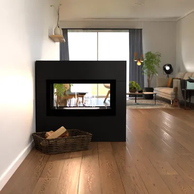 Produktbild von GLOW FIRE Ethanol Kamin 'Ulstein' | Ethanolofen in Schwarz mit 3 Std. Brenndauer und 2 KW Heizleistung | BxHxT: 110x100x30 cm