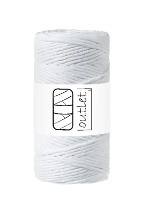Obrázok produktu pre Biela bavlnená makramová šnúra 3 mm, 100 m, OUTLET