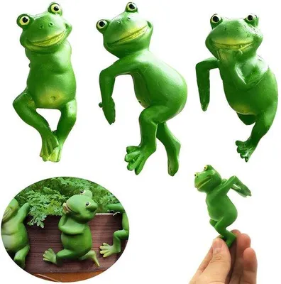 Produktbild von Tagesartikel- Frosch Ornament niedlich - Gartenbilder für draußen - Dekorative Anhänger - Pflanzenschalen - Gartendekoration - handbemalt und detailliert