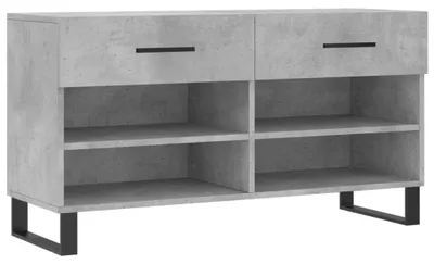 Produktbild von vidaXL Schuhbank Betongrau 102x35x55 cm Holzwerkstoff