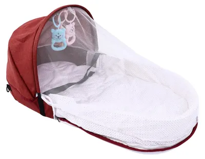 Produktbild von Faltbares Babybett, weiches Tuch, Moskitonetz, tragbares Reisebett für Kleinkinder mit Steppdecke