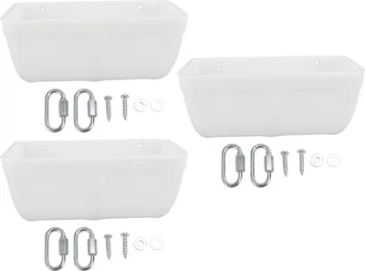 Imagen del producto de Comedero colgante para aves de corral de gran capacidad. Ahorre plástico. Tazón para pollos para granjas, color blanco
