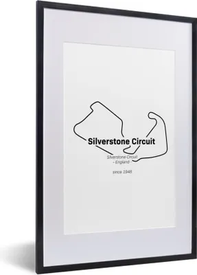 Produktbild von MuchoWow® Gerahmtes Poster Silverstone - Formel 1 - Rennstrecke 40x60 cm - Poster mit Schwarzem Bilderrahmen Wandposter Rahmen Foto Bilder - Poster in Rahmen