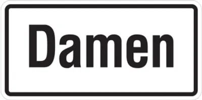 Produktbild von Dreifke® WC-Schild, Damen, Folie, 50 x 100 mm, Folie selbstklebend 1 Stk.