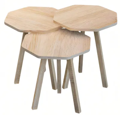 Produktbild von Elegantes braunes Holz Couchtisch-Set im modernen Stil