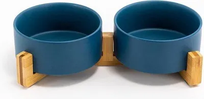 Produktbild von Famanu Hundenapf 850 ml - Keramik mit Bambusstand