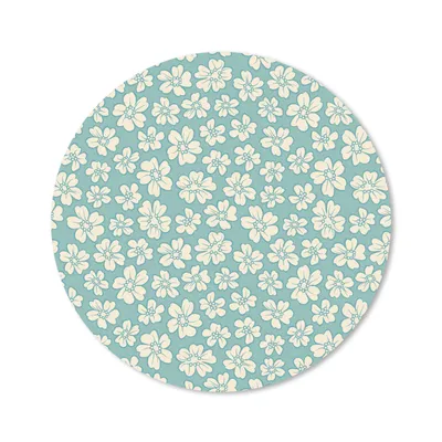 Produktbild von MuchoWow® Mauspad Mousepad Blumen - Weiß - Vintage - Muster 30x30 cm - Mousepads - Maus Mat - Pad - Mausunterlage - Tischunterlage - Schreibtischmatten