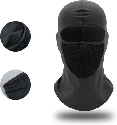 Immagine prodotto di CHPN - Berretto da motociclista - Berretto da scooter - Casco da motociclista - Cappuccio antivento - Cappuccio antivento - Berretto - Mascherina per il viso - Nero - Taglia unica - Elastico - Mascherina per il viso da motociclista (3 fori) - Cappuccio antivento - Universale