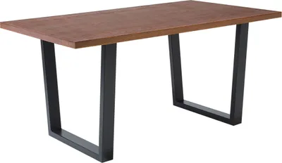 Zdjęcie produktu dla BELIANI Stół do jadalni czarny orzech ciemny 160 x 90 cm 6 miejsc metalowe nogi industrialny