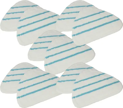 Produktbild von vhbw 10x Wischbezug kompatibel mit Ariete Dampfreiniger - Polyester, Polyamid Blau Weiß, gerätespezifisch