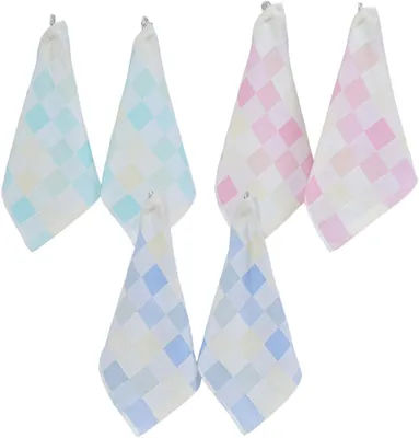 Productafbeelding van 10 mousseline babywashandjes en babybadhanddoek 25 x 25 cm