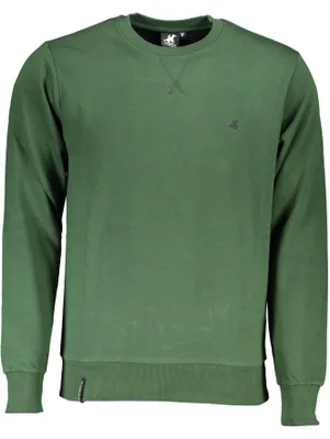 Produktbild von Grüner Herren-Pullover: Langarm, Rundhals, Stickerei, Details