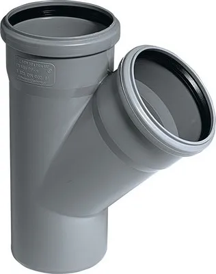A gray plumbing fitting on a white background.