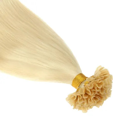 Produktbild von chaarmant Bonding Extensions Echthaar 40 cm 50 g – Haarverlängerung #60 Hellblond