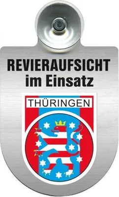 Produktbild von Einsatzschild Windschutzscheibe incl. Saugnapf - Revieraufsicht im Einsatz - 309759 -  incl. Regionen nach Wahl Color - Region Thüringen