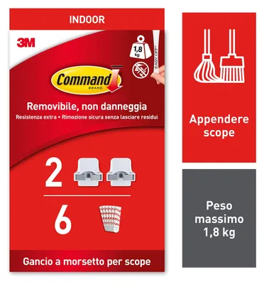 Immagine prodotto di Portascopa Command™ GP007-2, 2 ganci, 6 strisce/confezione | Confezione (1 set)