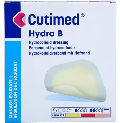 Productafbeelding van Cutimed Hydro B Hydrogelverband, 10x10 cm, met kleeflaag, 5 stuks