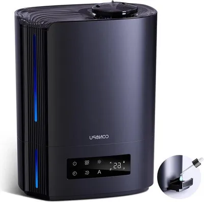 Zdjęcie produktu dla Nawilżacz powietrza ultradźwiękowy 6 l, cichy, 3 tryby pracy, czarny, do użytku domowego